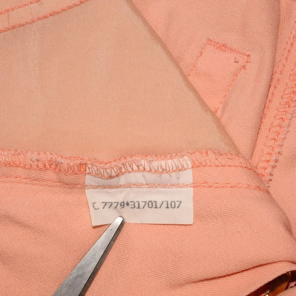 Escada Womens Pants 36 Peach Pink Straight Fit Crop Ankle Stretch Denim Jeans - Picture 10 of 10